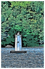 Burkehaven Light Tower on Lake Sunapee -Digital Painting